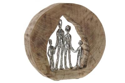 Cadre bois manguier famille en alu