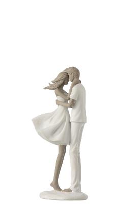 Statuette blanche et grise - Couple d'amoureux