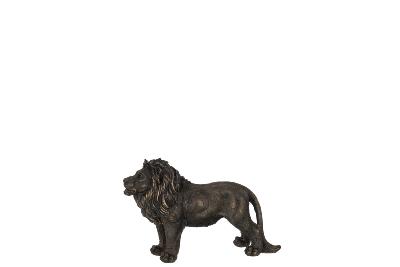Statuette lion coloris bronze