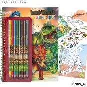 Dino World album à colorier avec crayons