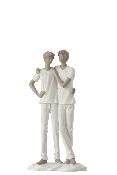 Statuette blanche et grise - Couple d'hommes