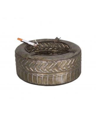 Cendrier en zinc en forme de pneu
