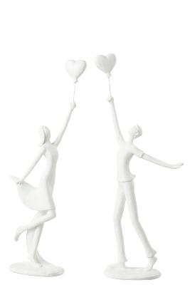 Statuette blanche - Couple d'amoureux série CUPIDON