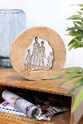 Statuette famille en bois manguier naturel