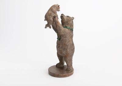 Statuette maman et bébé ours