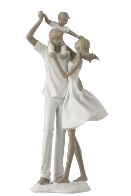 Statuette blanche et grise - Couple et son fils