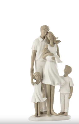 Statuette famille "Couple et ses 3 enfants" J-LINE
